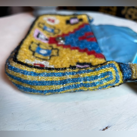 CHRISTIANA Bag Purse Tote Vintage Artisan Beaded Shoulder Western Beaded Aztec - Picture 4 of 9